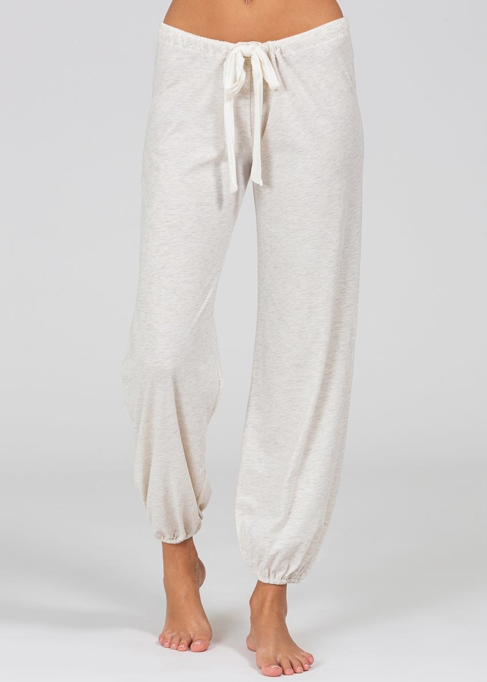 Eberjey Heather Slouchy Top & Cropped Pant Oatmeal L