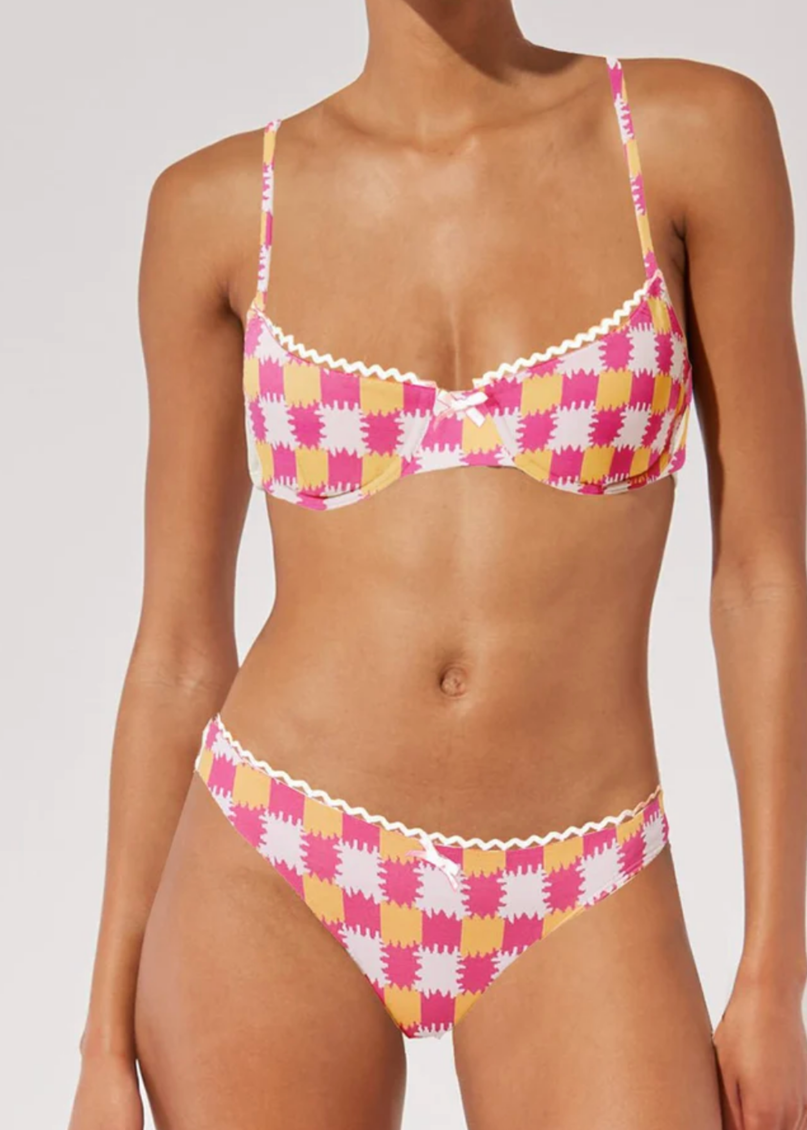 Solid & Striped The Daphne Top	Knit Check Bikini Set