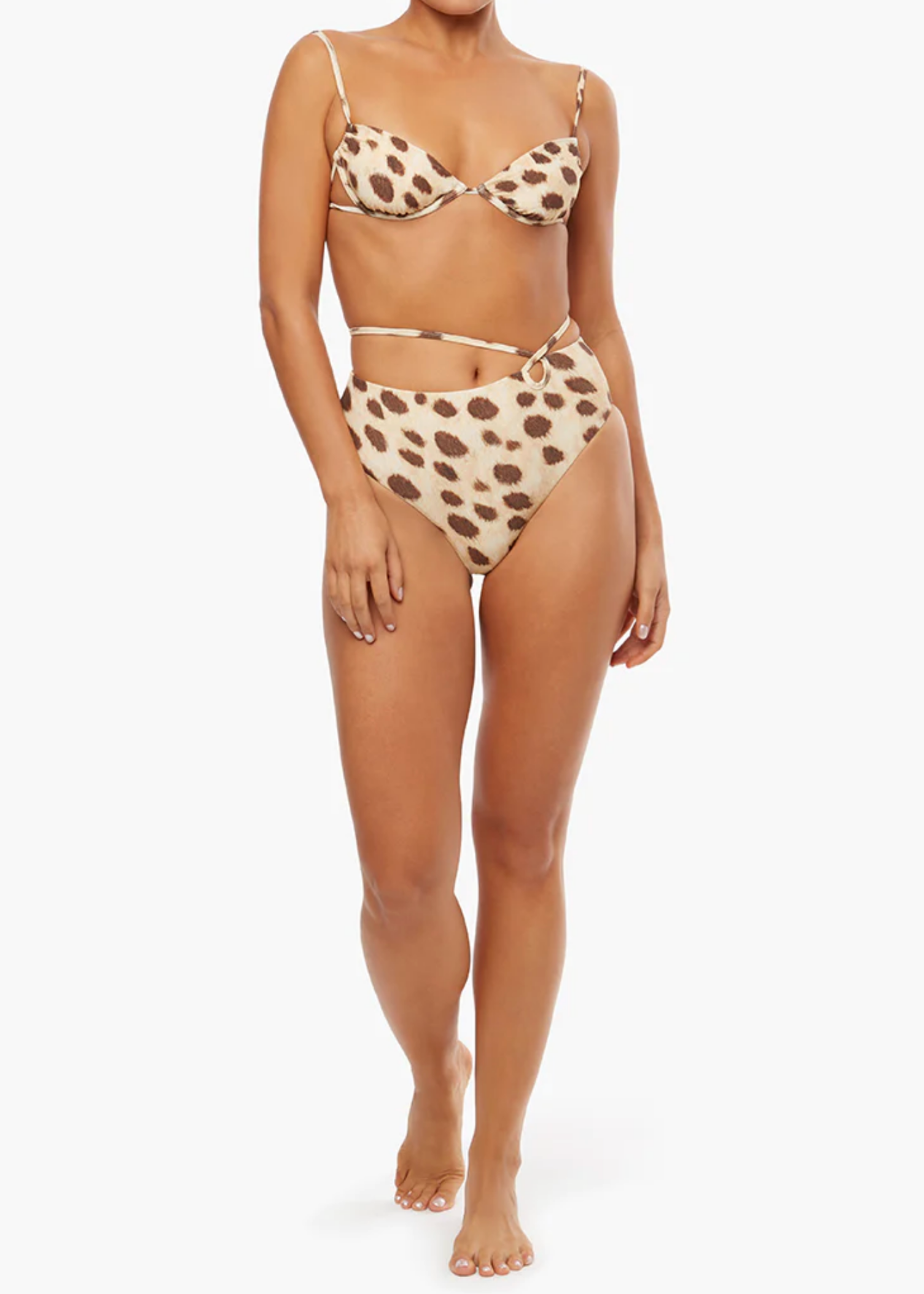 WWW Ruched & Strappy Tie  Bikini Set