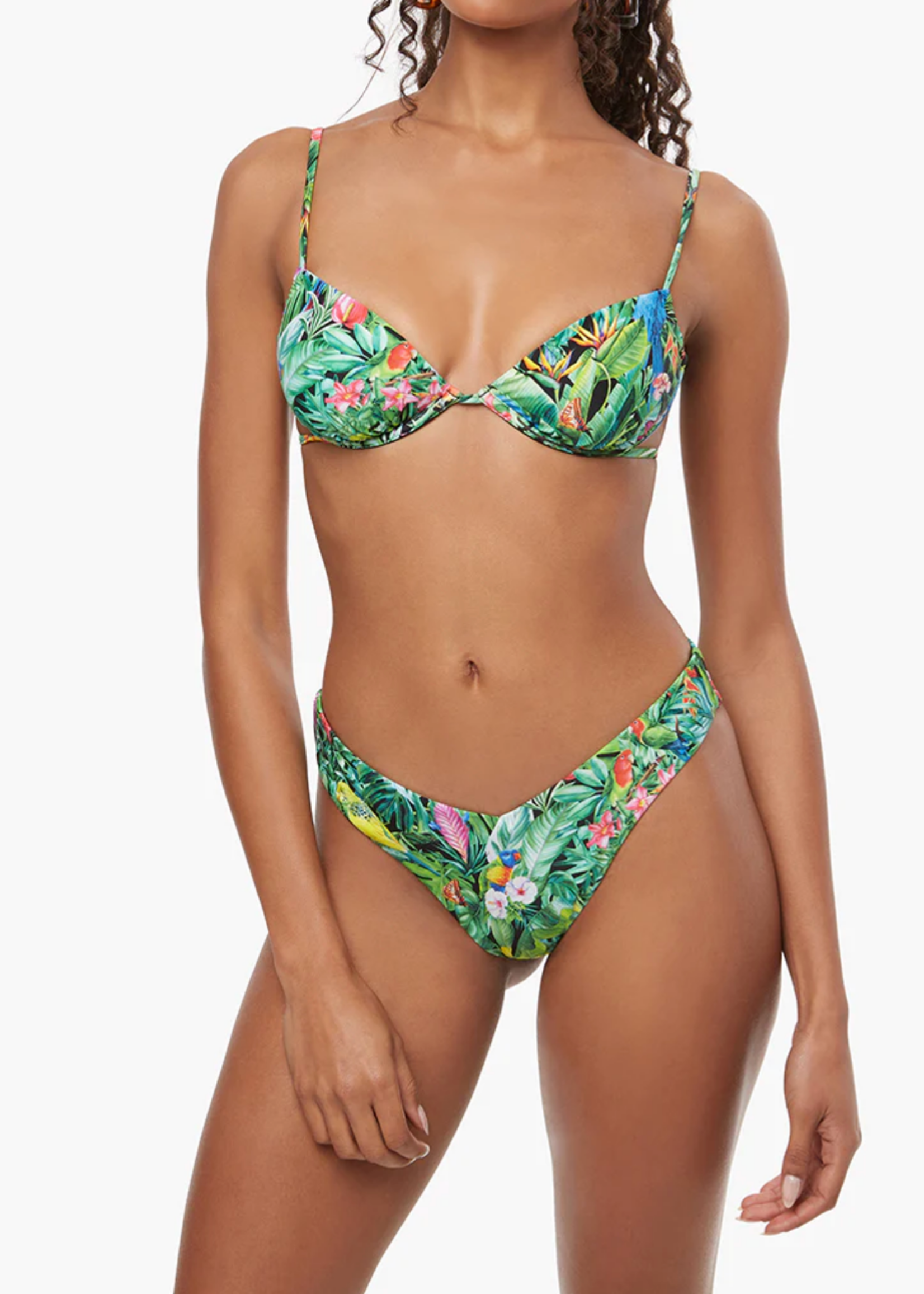 WWW Claudia & Delilah  YVQ Palm Green Bikini Set