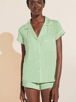 Eberjey Gisele Shortie PJ Set - Pistachio/Ivory