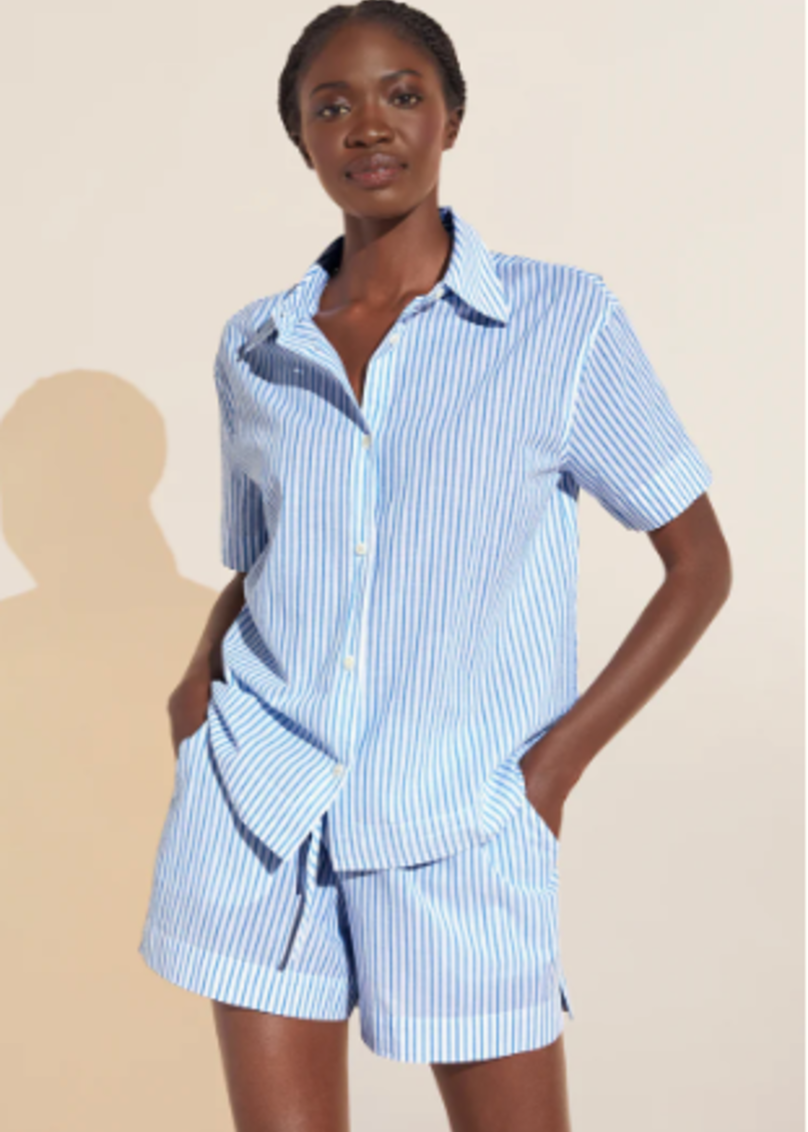 Eberjey Organic Sandwashed Cotton Printed Short PJ Set
