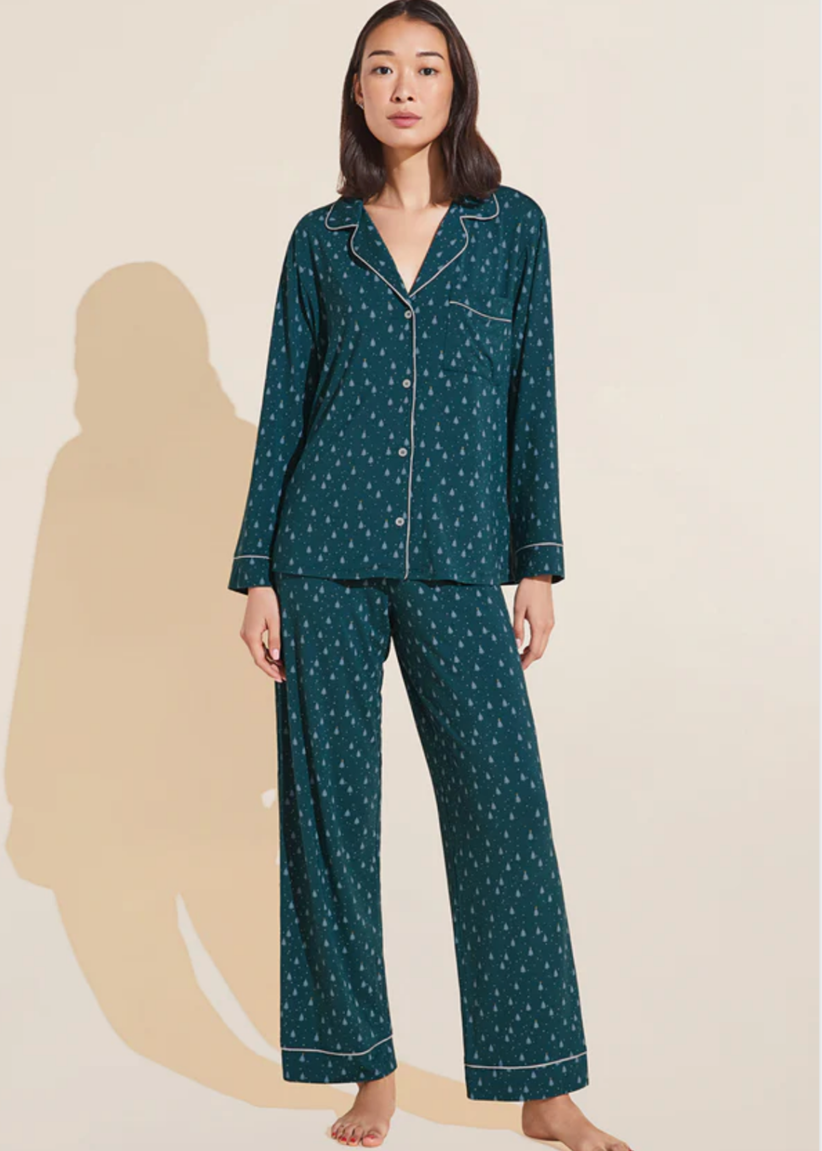 Eberjey Gisele Printed Long PJ Set FF/IV