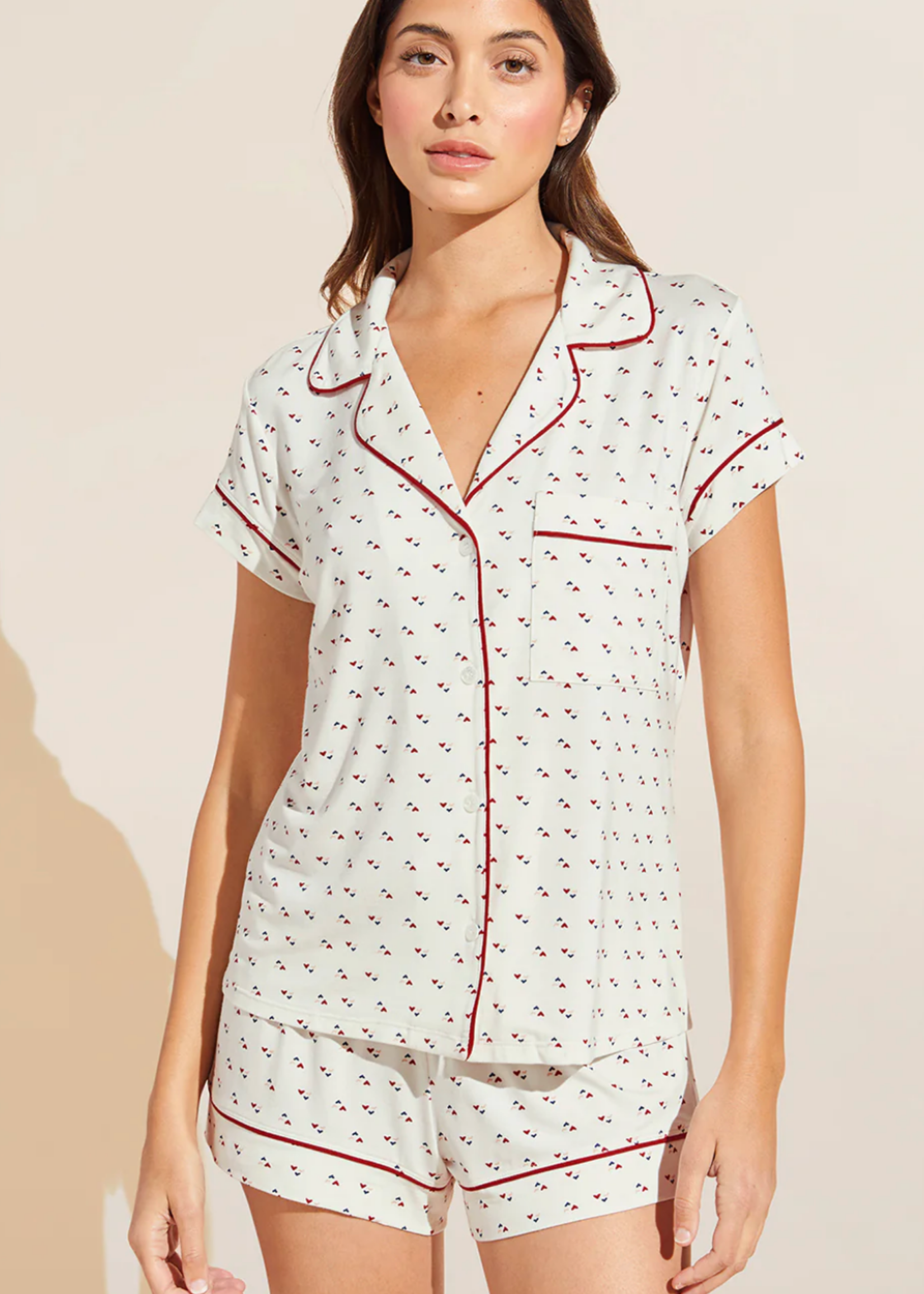 Eberjey Giselle Printed Heart Red Short