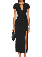 VIX Vix Solid Anya Long Dress Black