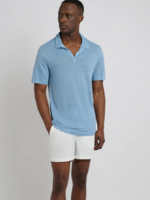 Onia Men Shaun Linen Polo Dusty Blue
