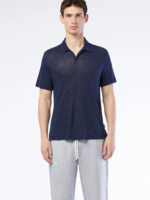 Onia Men Shaun Linen Polo  Navy