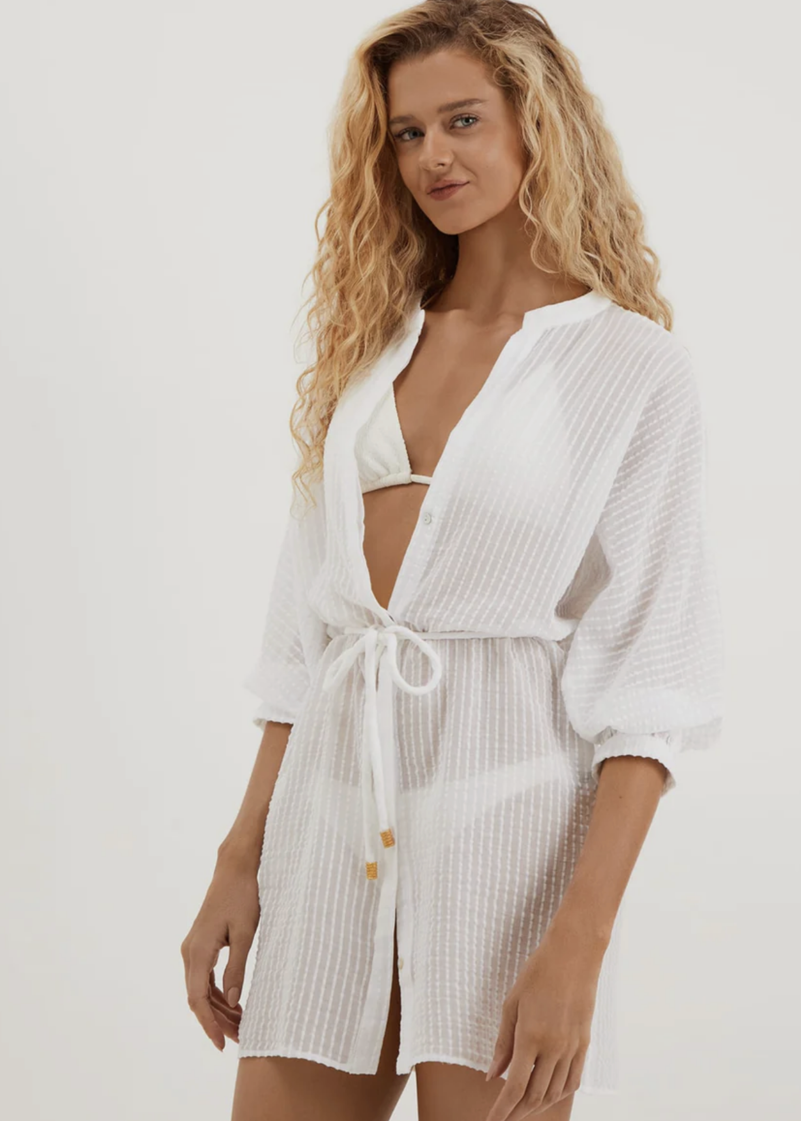 VIX Vix Solid Lilou Short Cover Up White