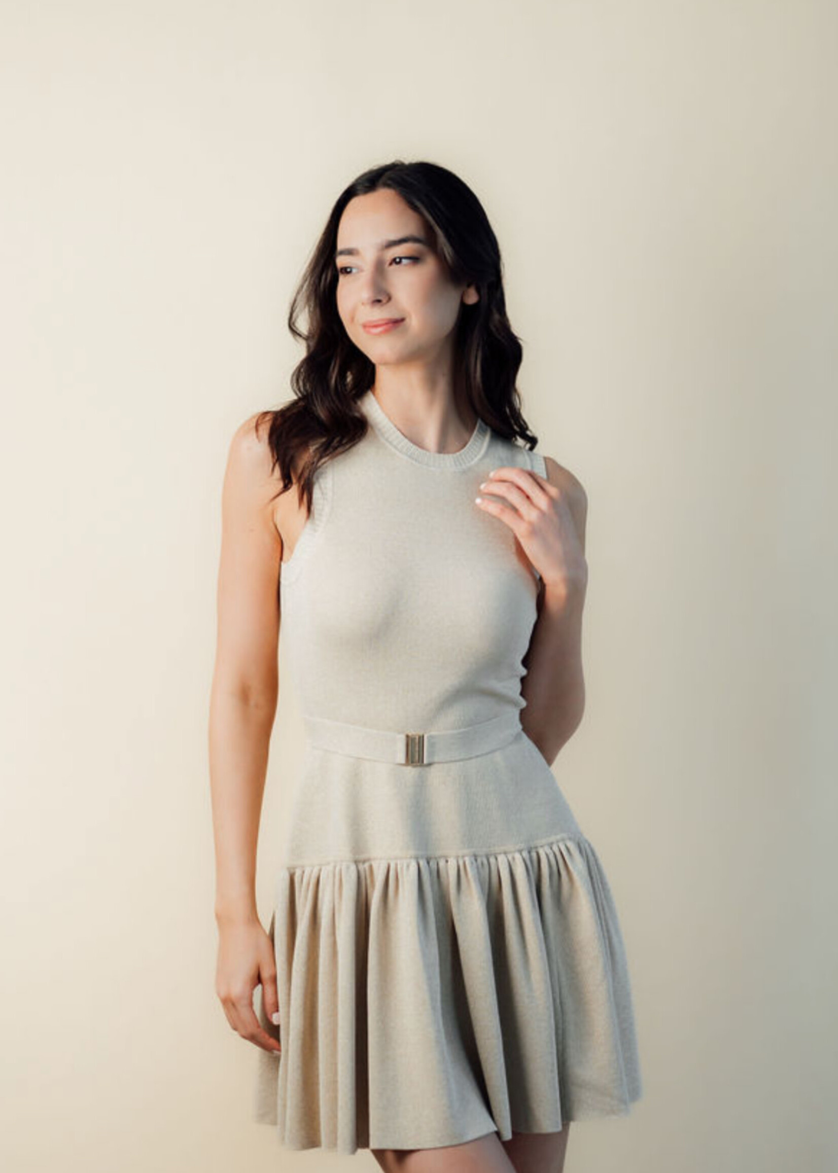 Zimmermann Zimmerman Acacia Metallic Mini Dress Cream Gold