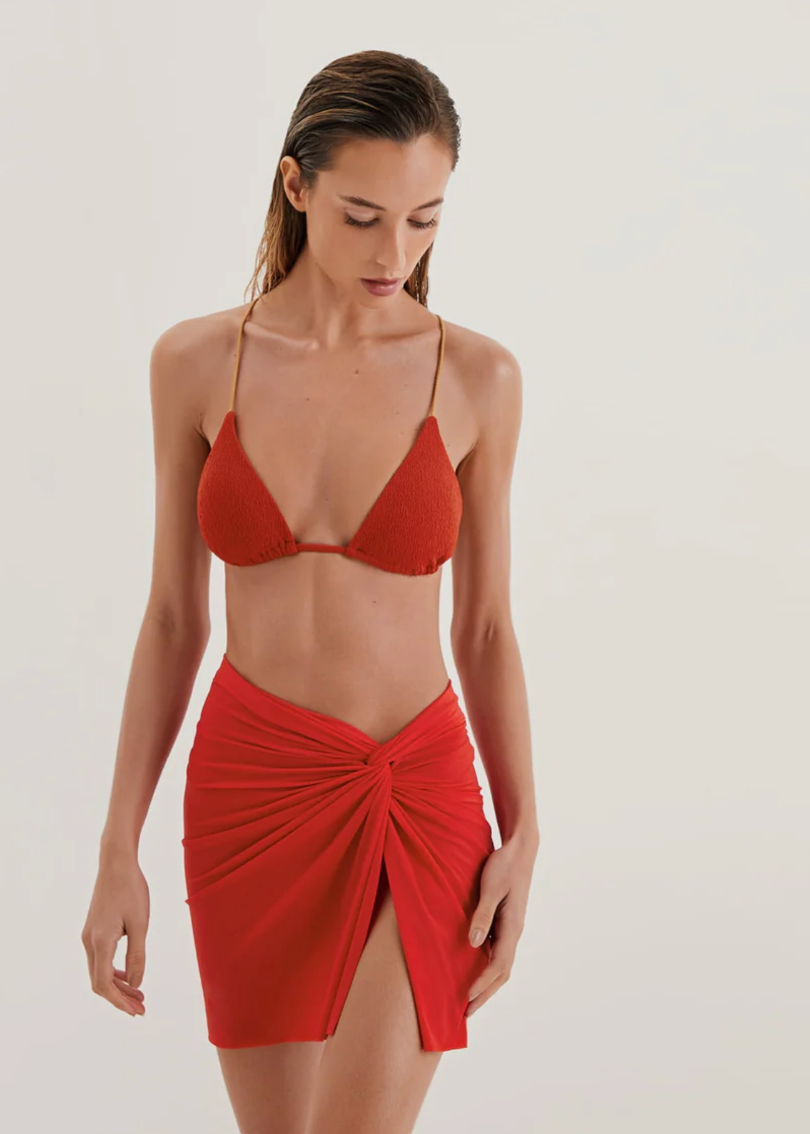 VIX Vix Karen Mini Pareo Skirt Red
