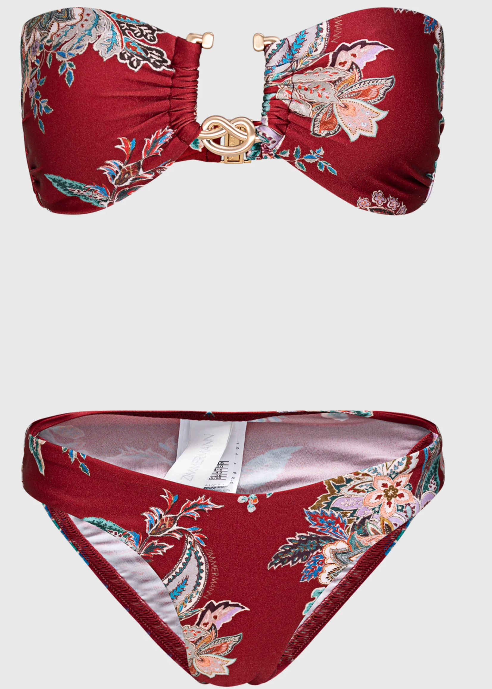 Zimmermann Zimmermann Rhiannon Knot Trim Bikini Red Multi