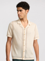 Onia Men Linen Knit Camp Shirt Natural