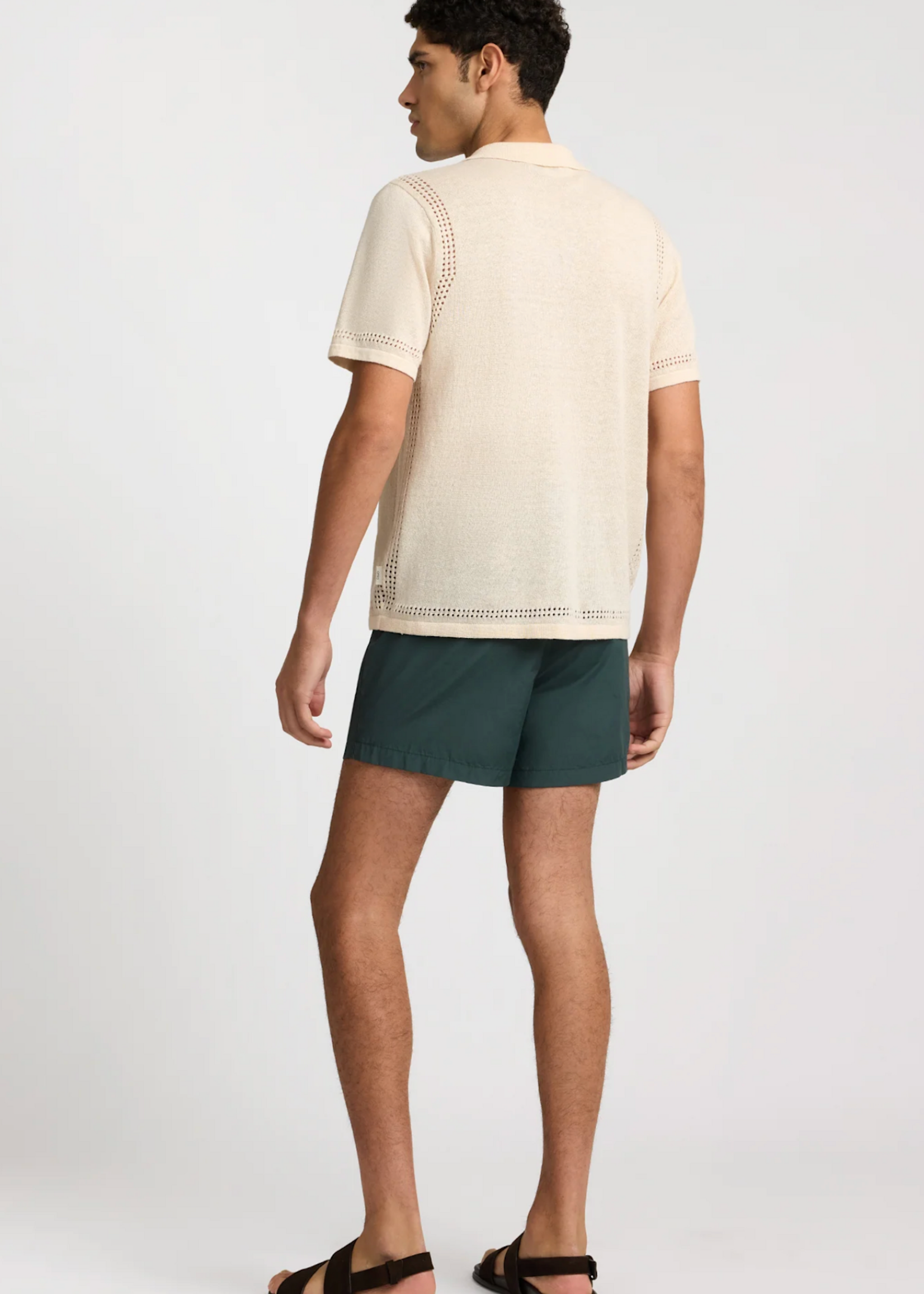 Onia Men Linen Knit Camp Shirt Natural