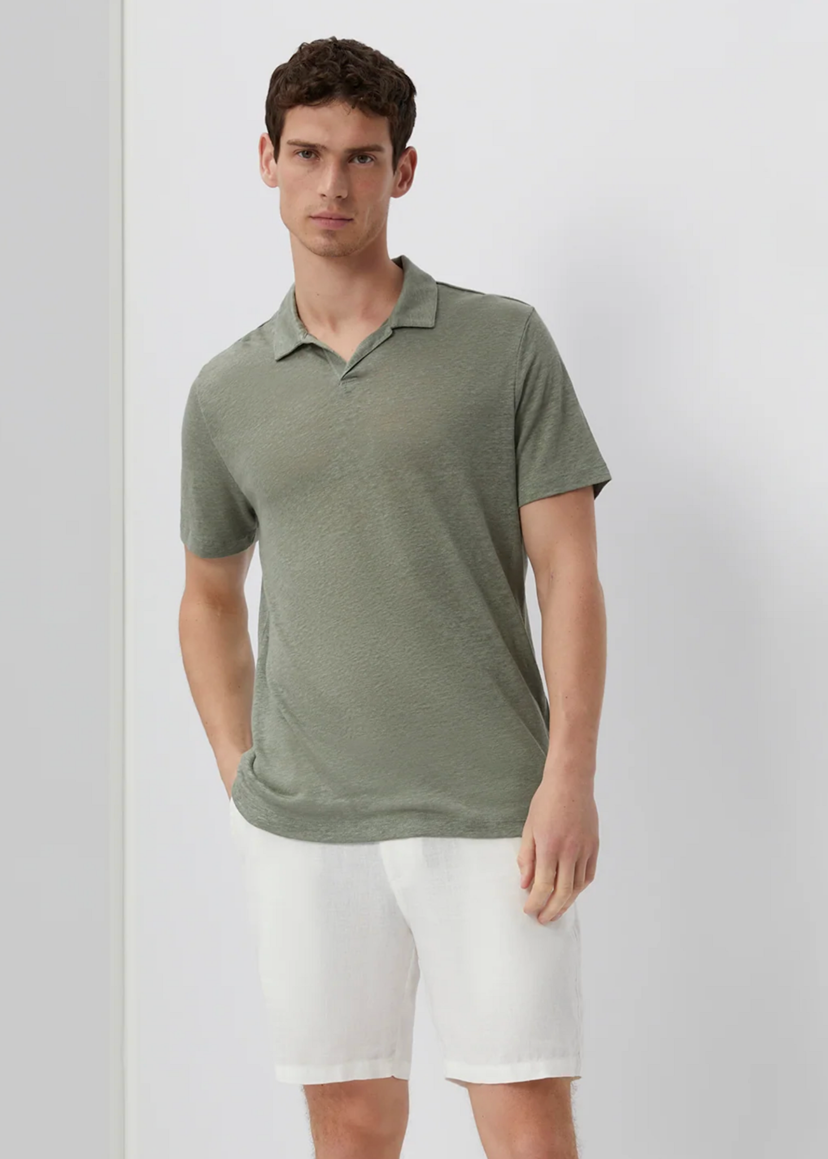 Onia  Men Onia Men Shaun Linen Polo Sage