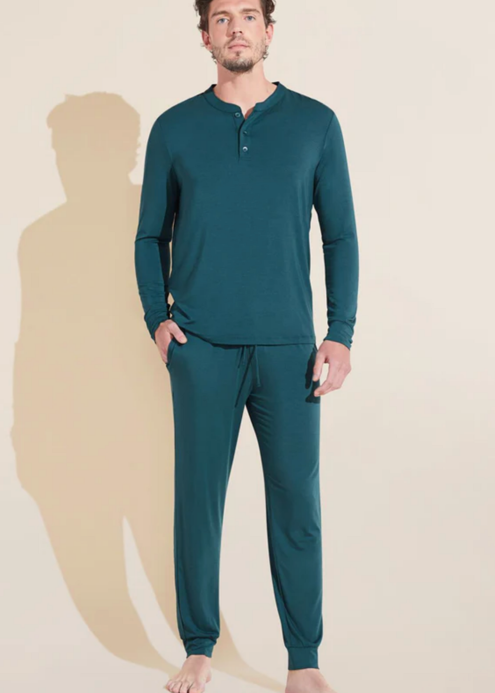 Eberjey Henry Long PJ Set Evgrn