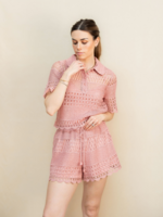 Zimmermann Zimmermann Wanderlust Sun Crochet set Dusty Pink