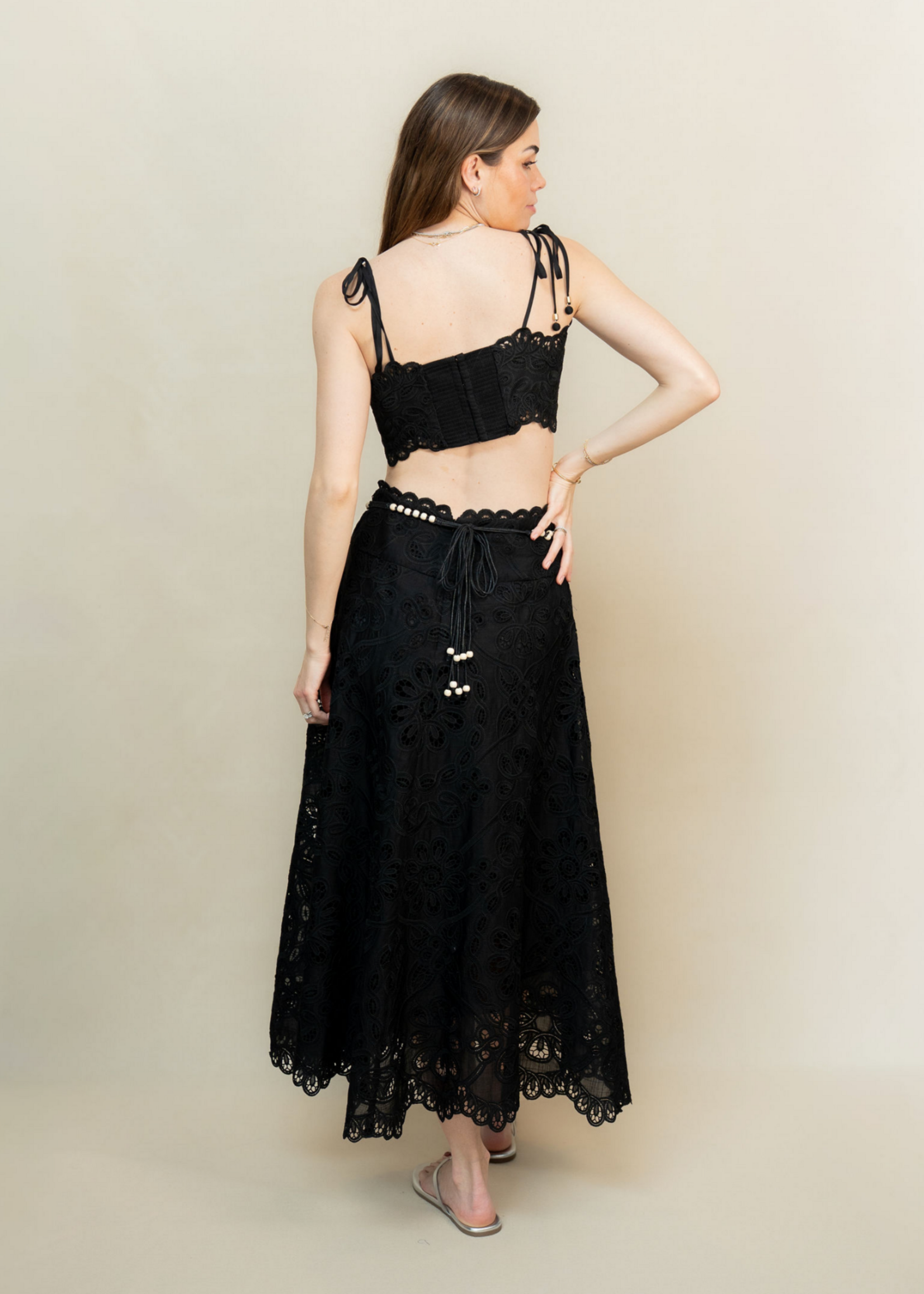 Zimmermann Zimmermann Rhiannon Embroidered Bodice Black Set