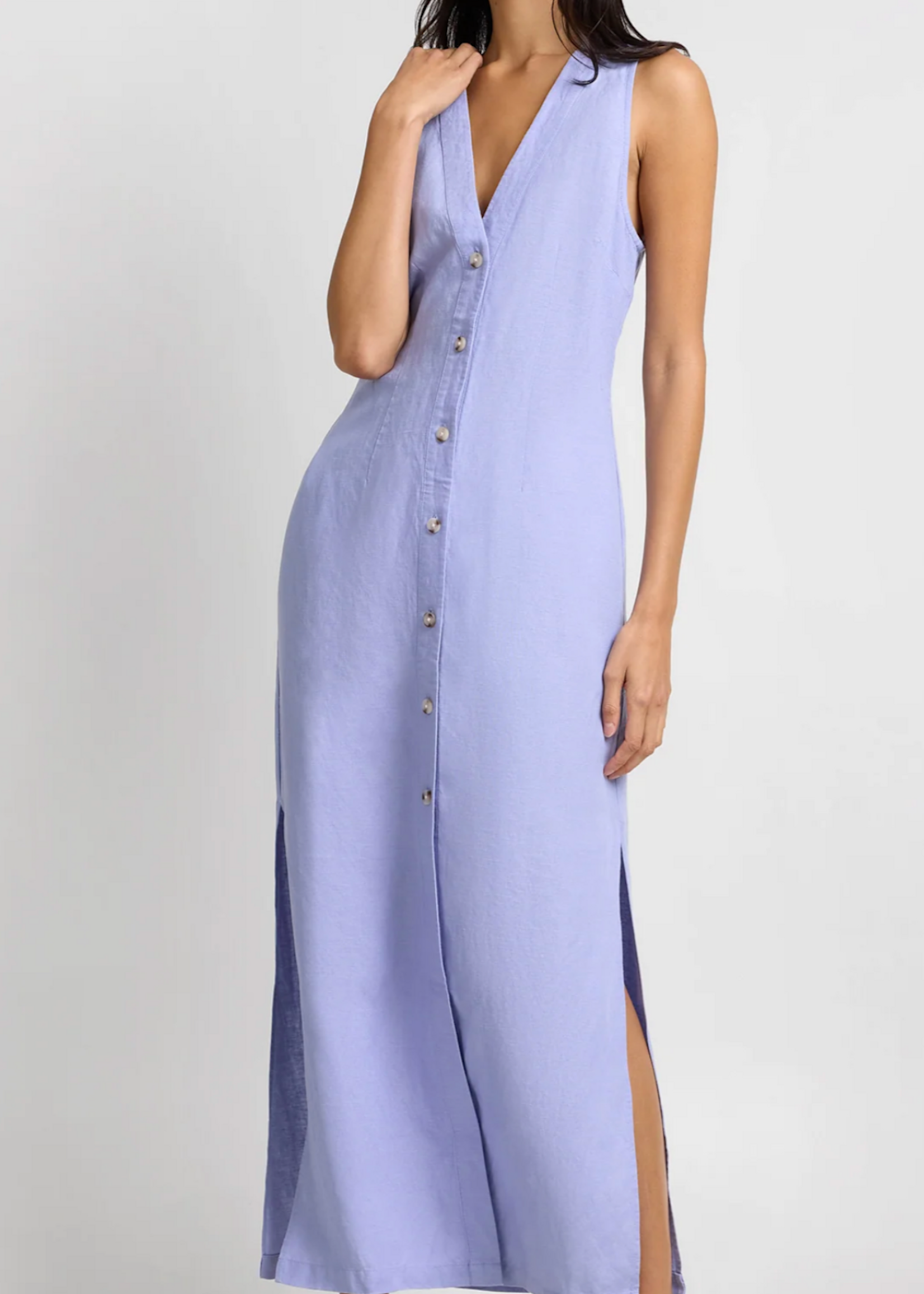 Onia Air Linen Maxi Dress Periwinkle