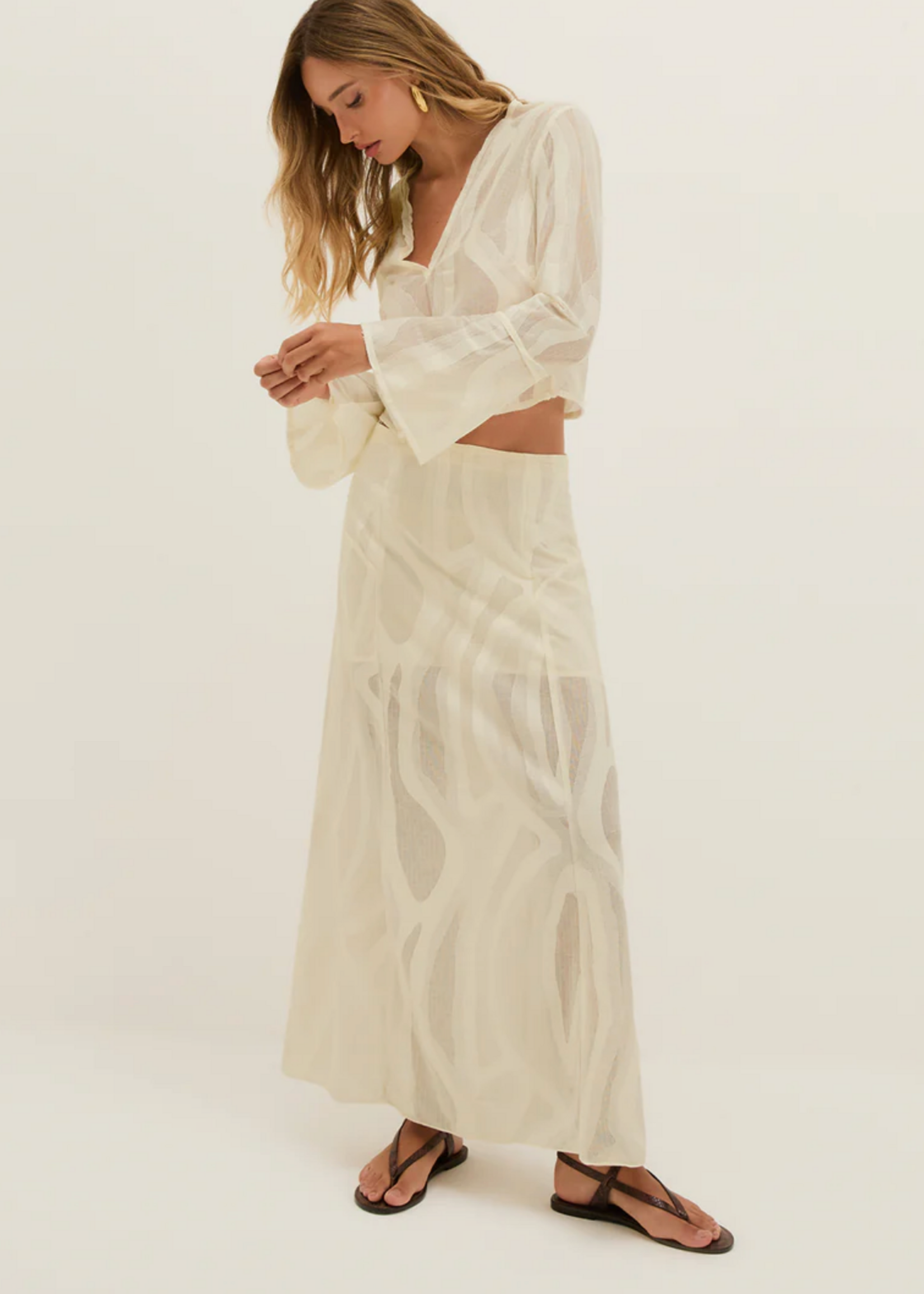 VIX Vix Avila Long Off White Set