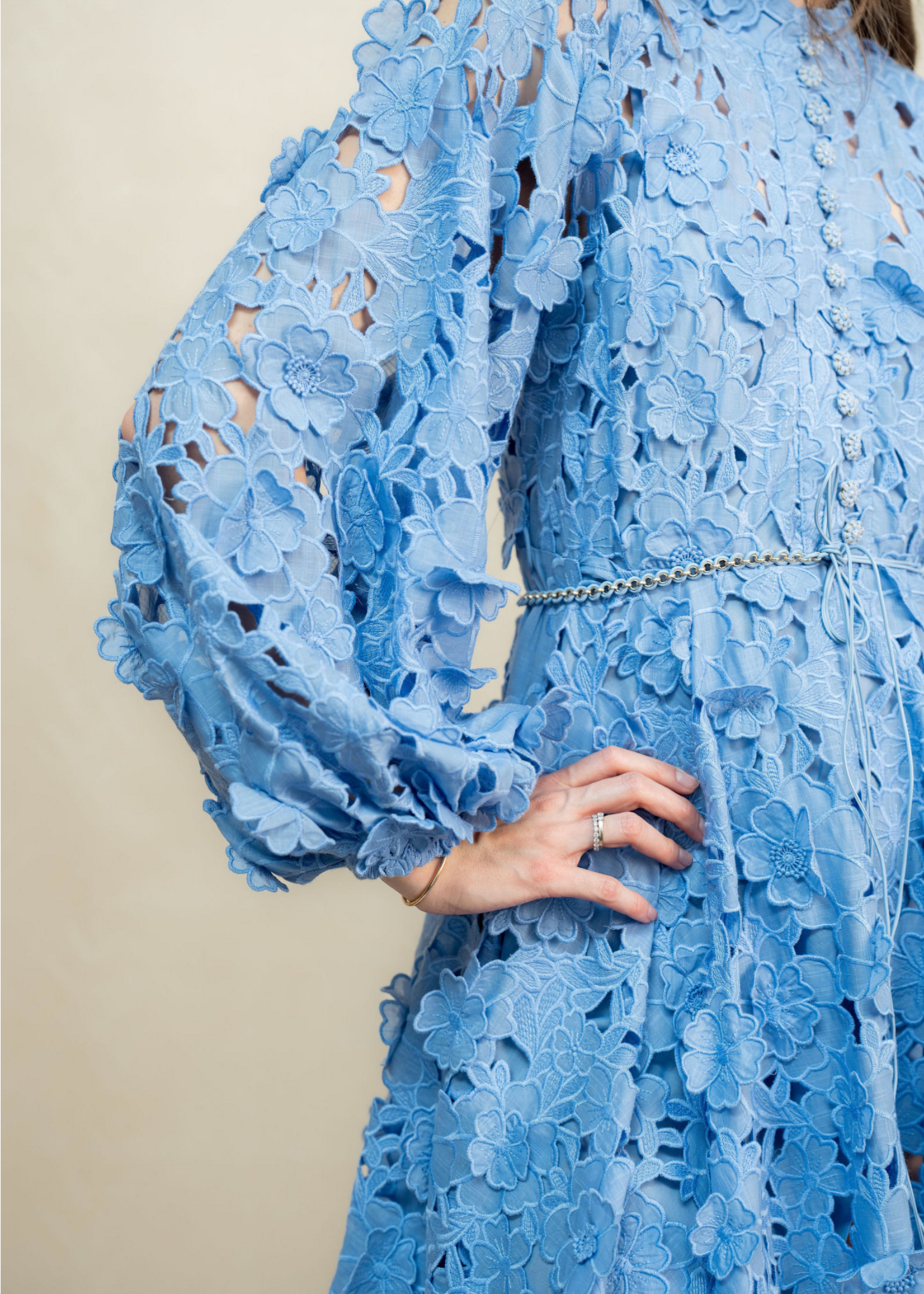 Zimmermann Zimmermann Patience Long Sleeve Mini Blue 1