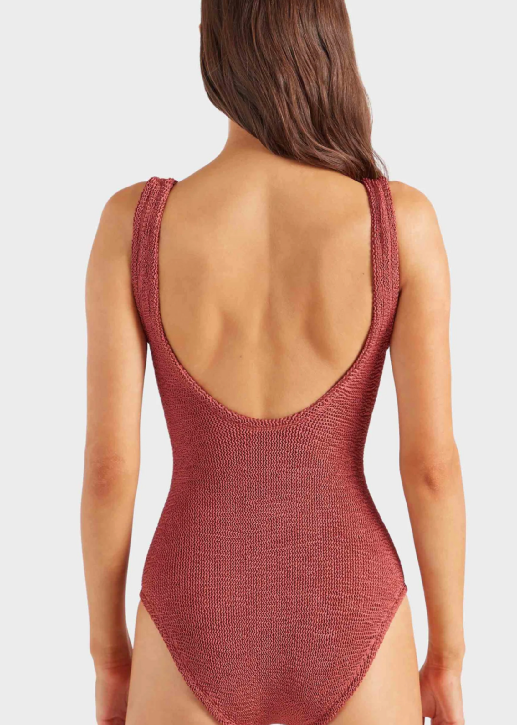 Hunza  G Hunza G Coverage Swimwear Metallic Rosewood