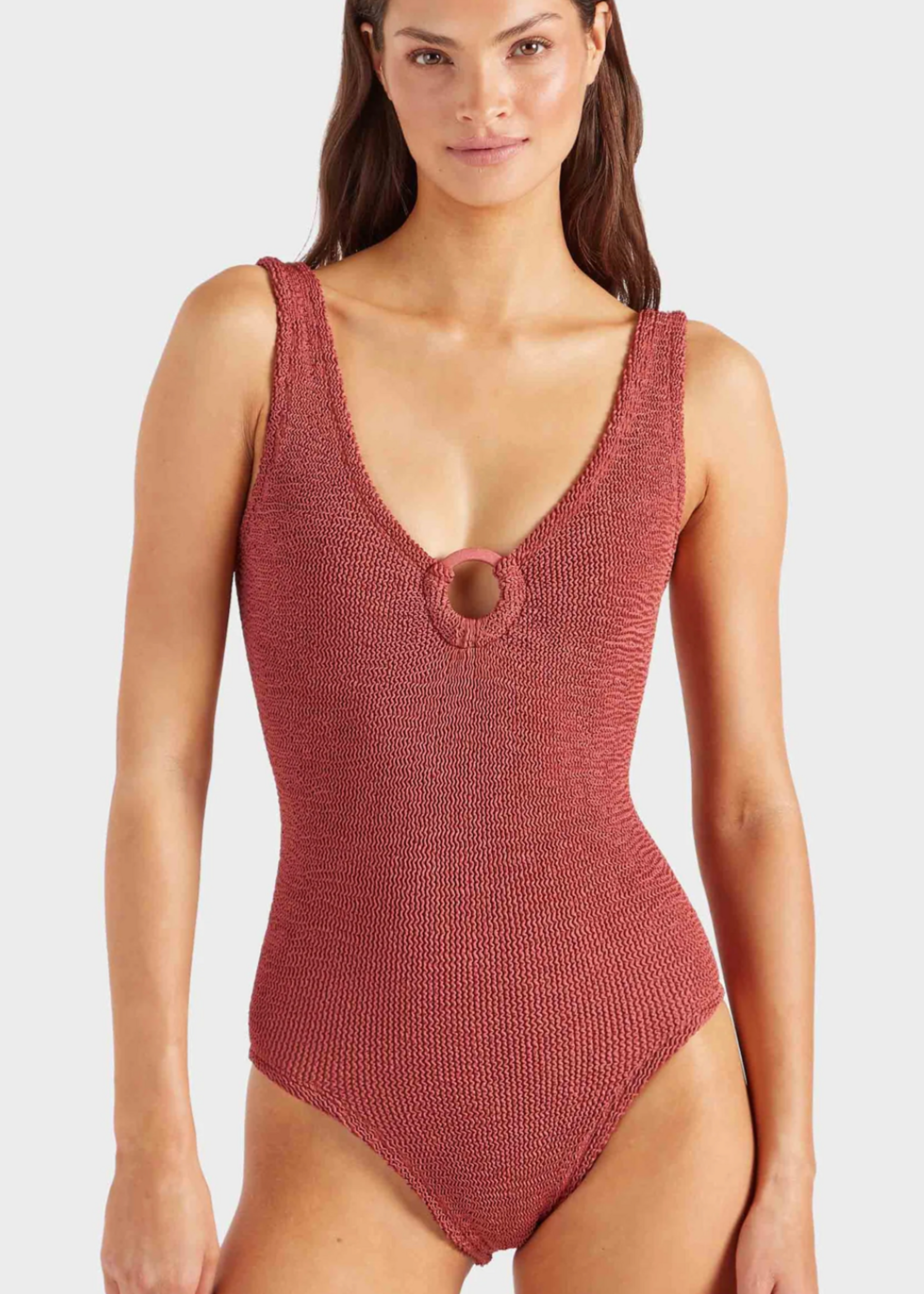 Hunza  G Hunza G Coverage Swimwear Metallic Rosewood