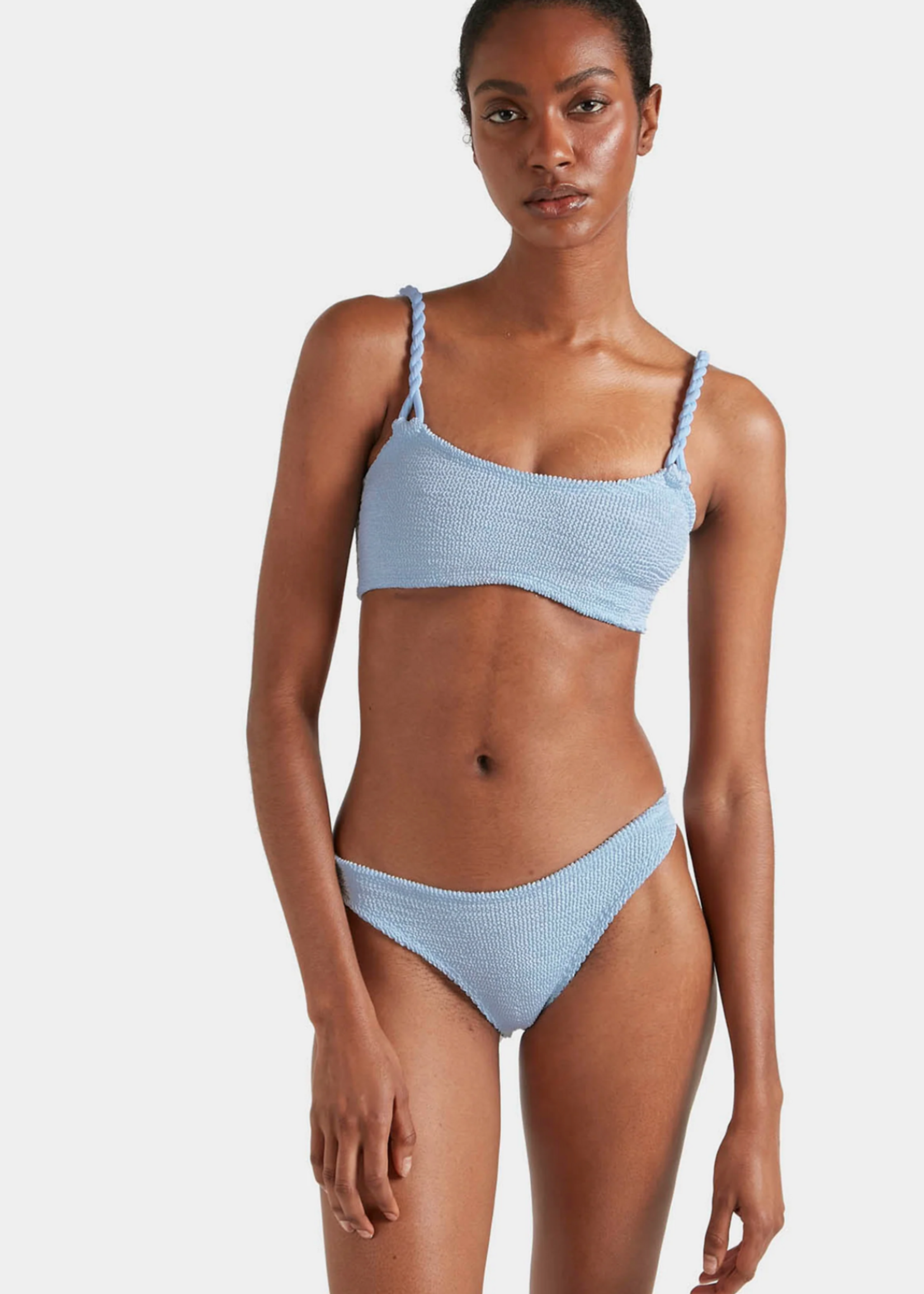 Hunza  G Hunza G Phoebe Bikini Metallic Blue One Size