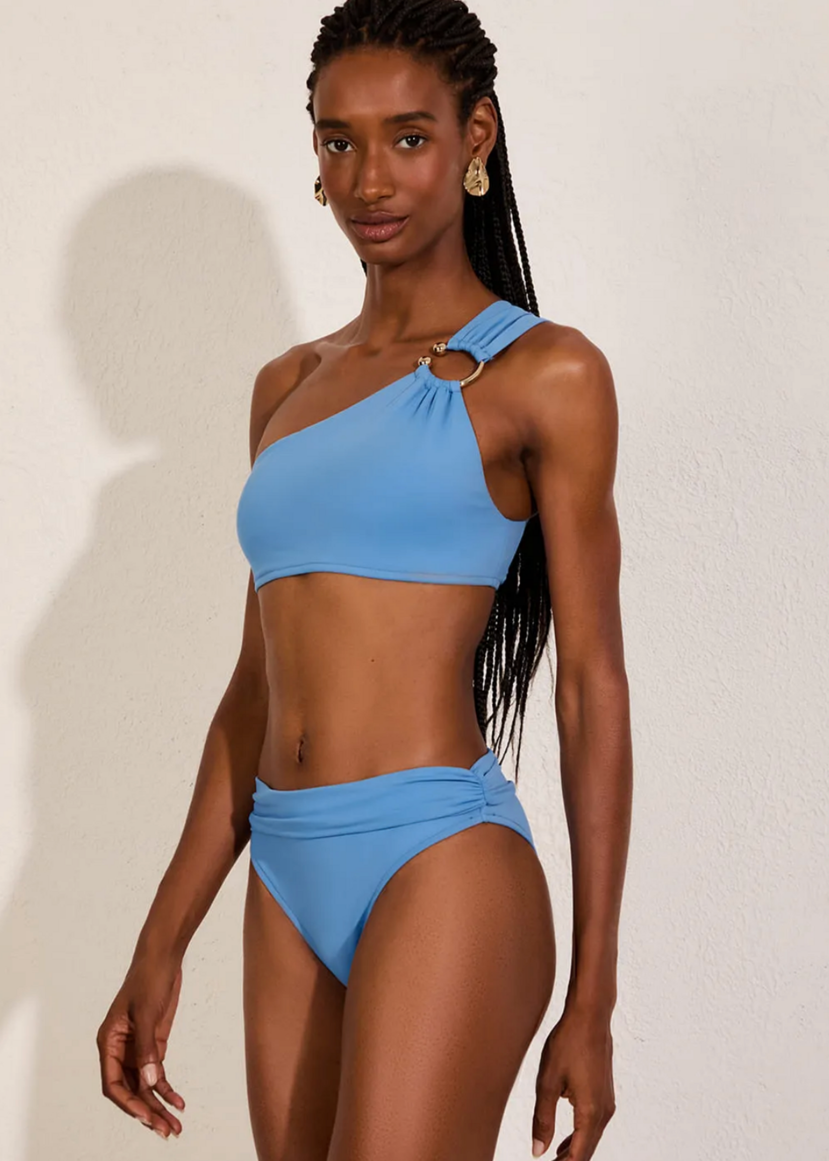 Lenny Detail Waist Bikini Set Lake Blue