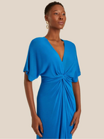 Lenny Twisted Knitted Dress Lake Blue