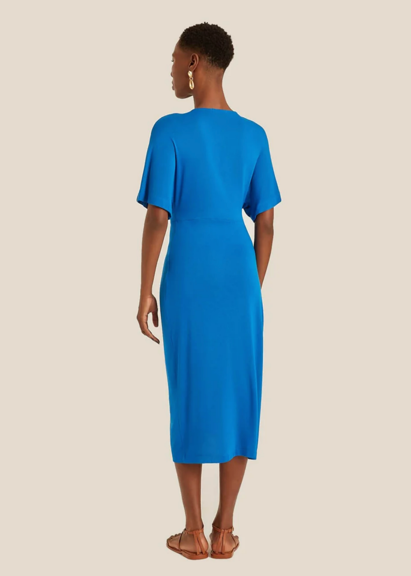 Lenny Twisted Knitted Dress Lake Blue