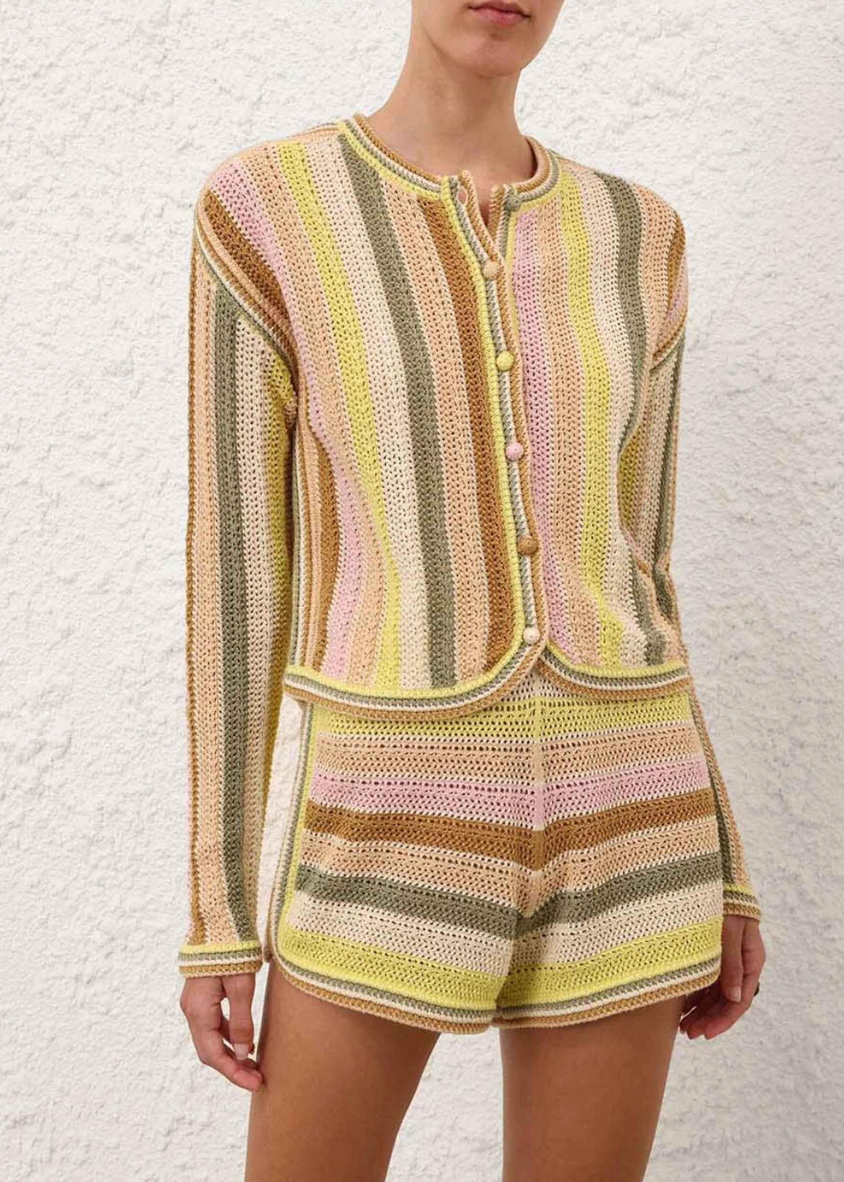 Zimmermann Zimmermann Indra Stripe Crochet Cardigan Multi 1