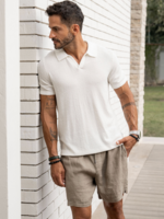 Onia  Men Onia Men Boucle Knit Johnny Polo Egret