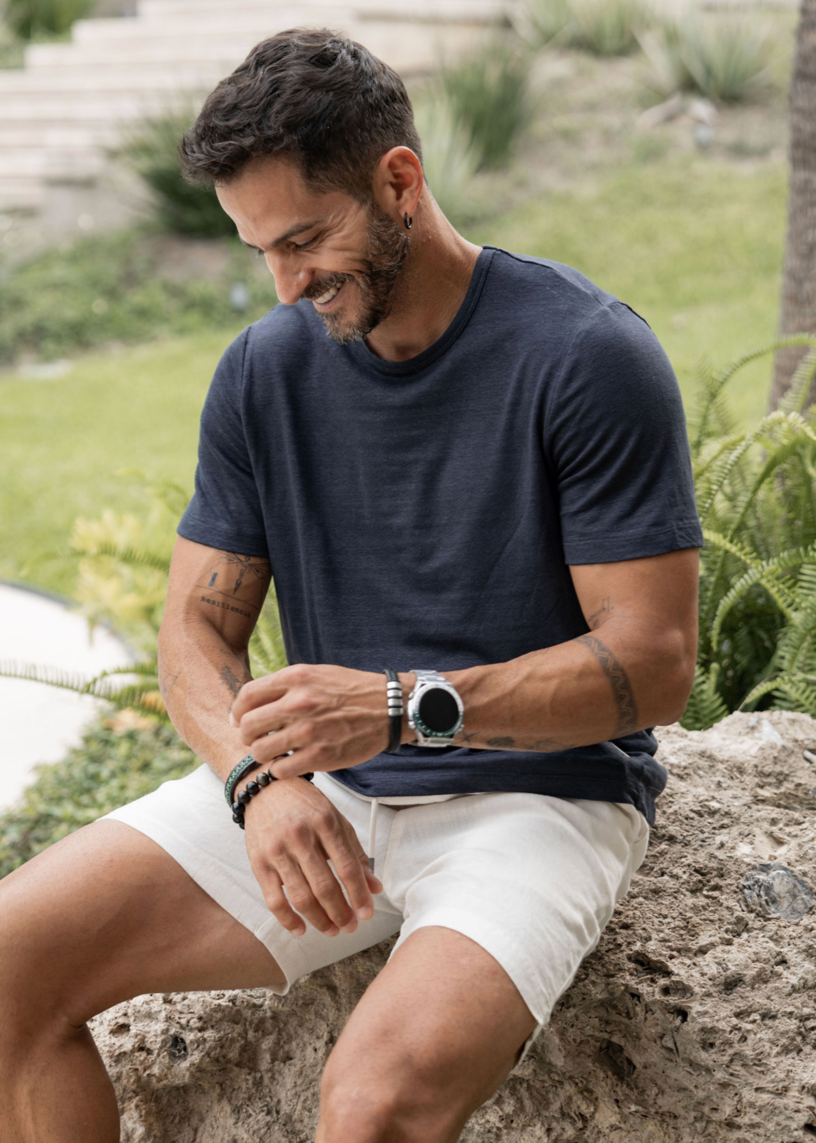 Onia  Men Onia Men Pigment Dye Line Pull On Short Bone