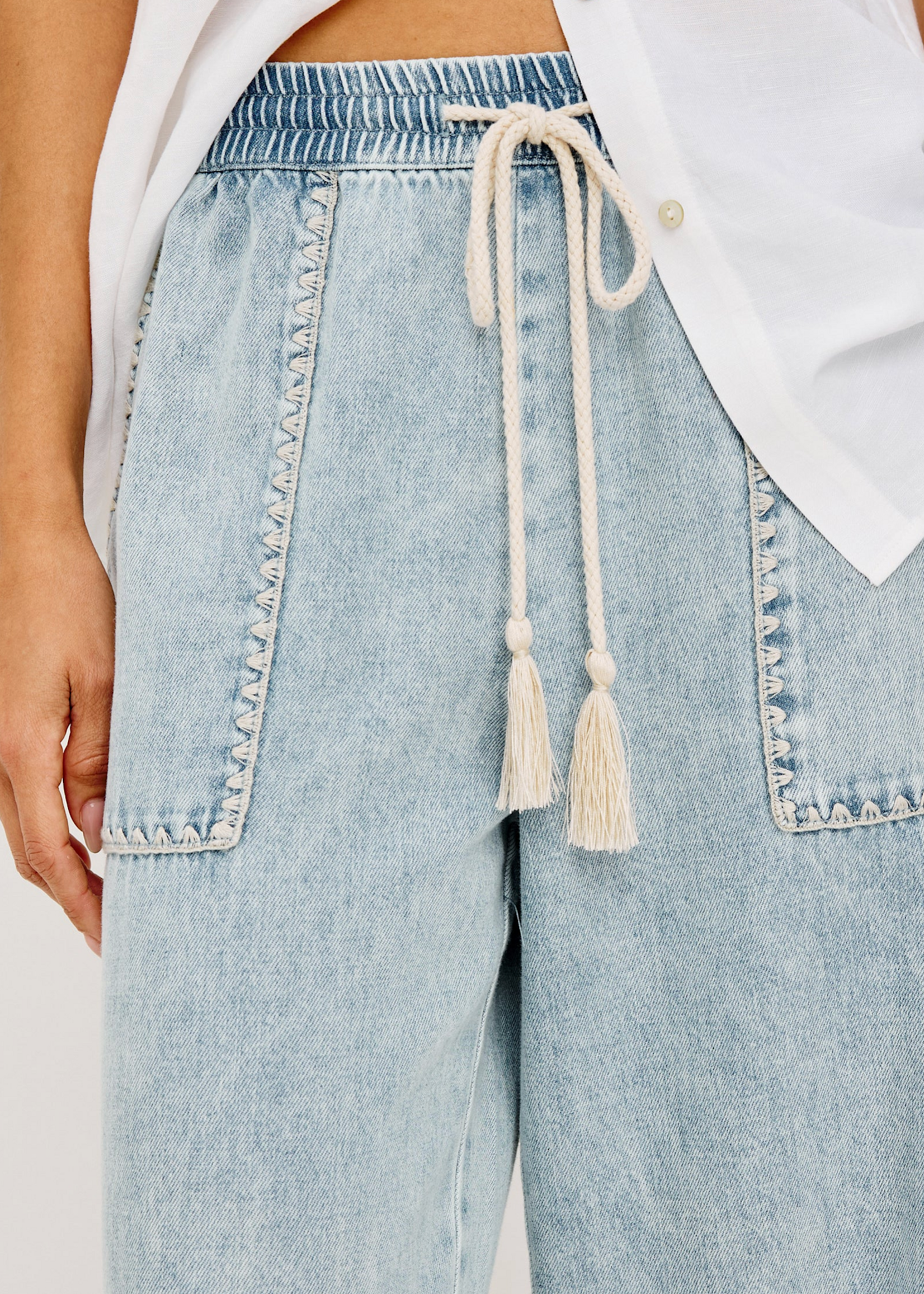 Rails Rails Campo Bleached Indigo Blanket Stitch Pants