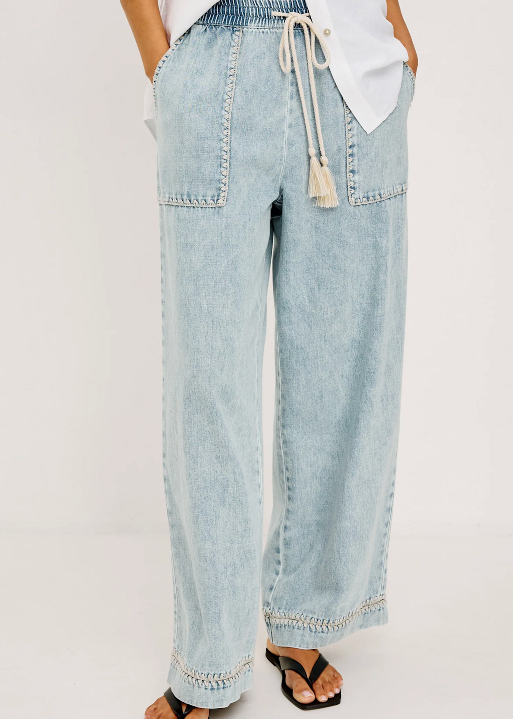 Rails Rails Campo Bleached Indigo Blanket Stitch Pants
