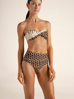 Touche Bikini Set Bandeau Entorchado Culotte Estampado