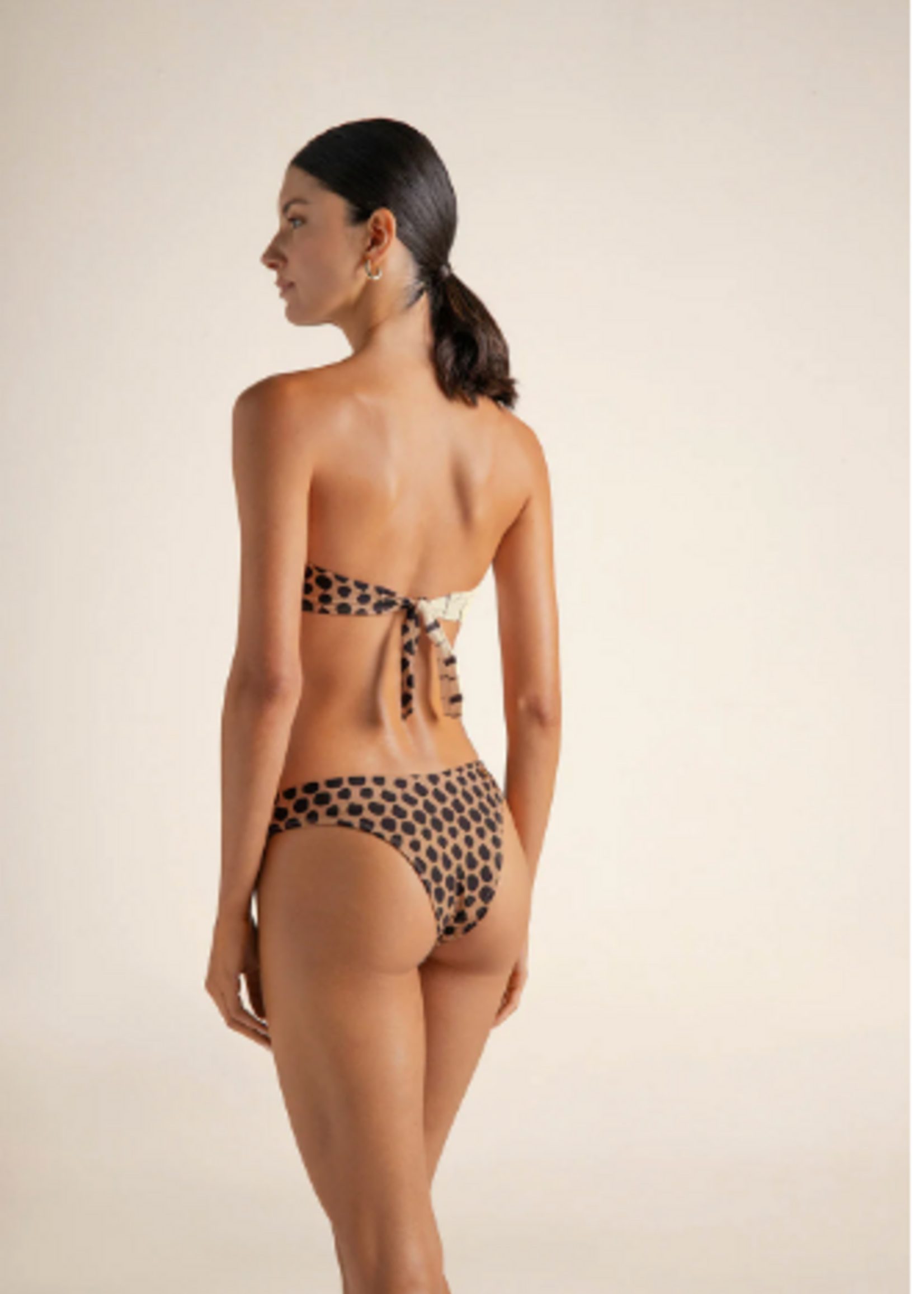 Touche Bikini Set Bandeau Pierna Alta Estampado
