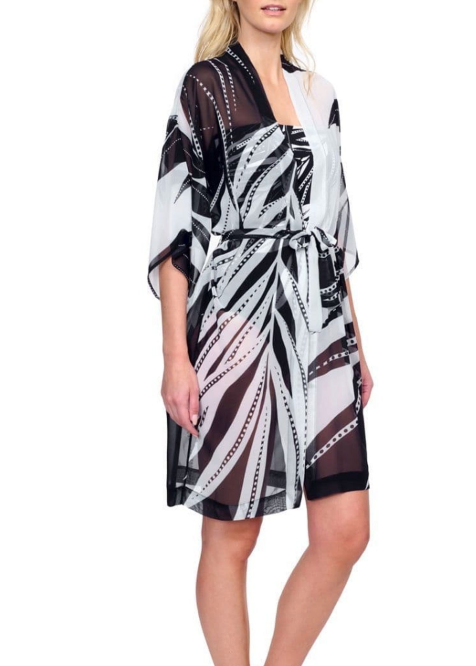 Gottex Kimono Natures Beauty Black And White S
