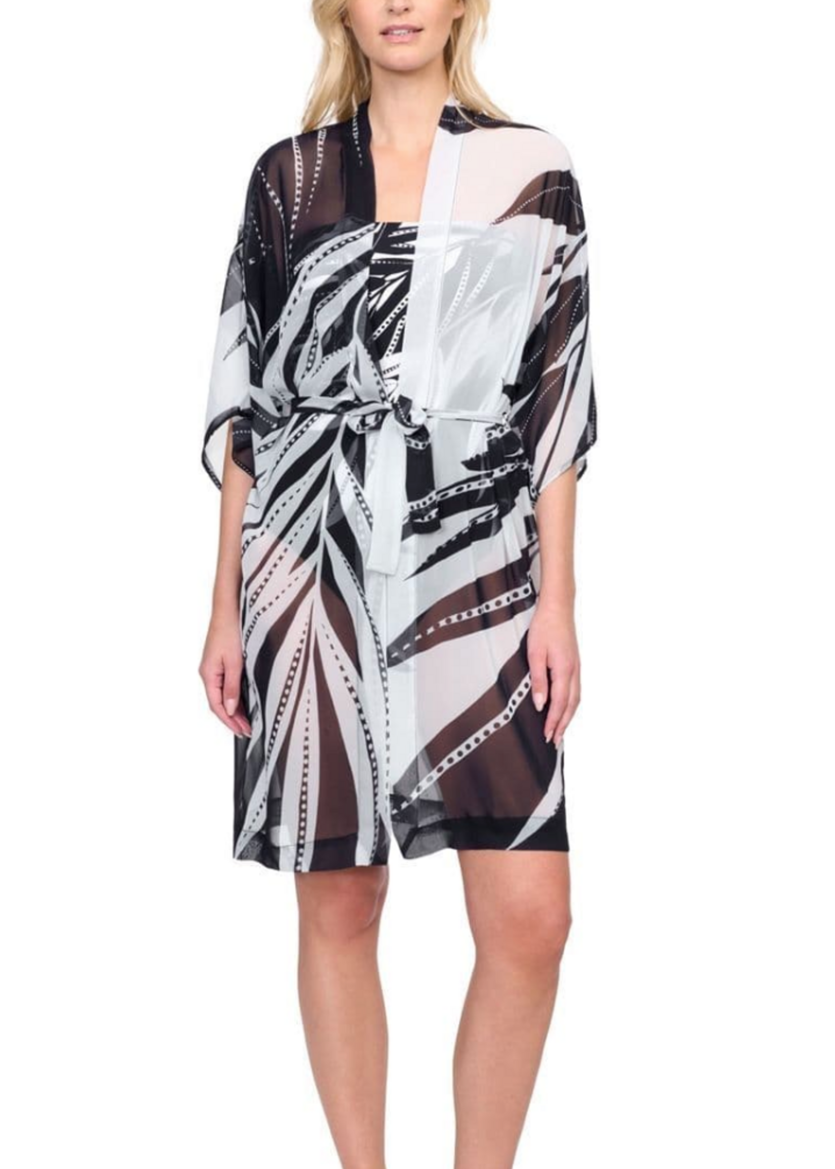 Gottex Kimono Natures Beauty Black And White S