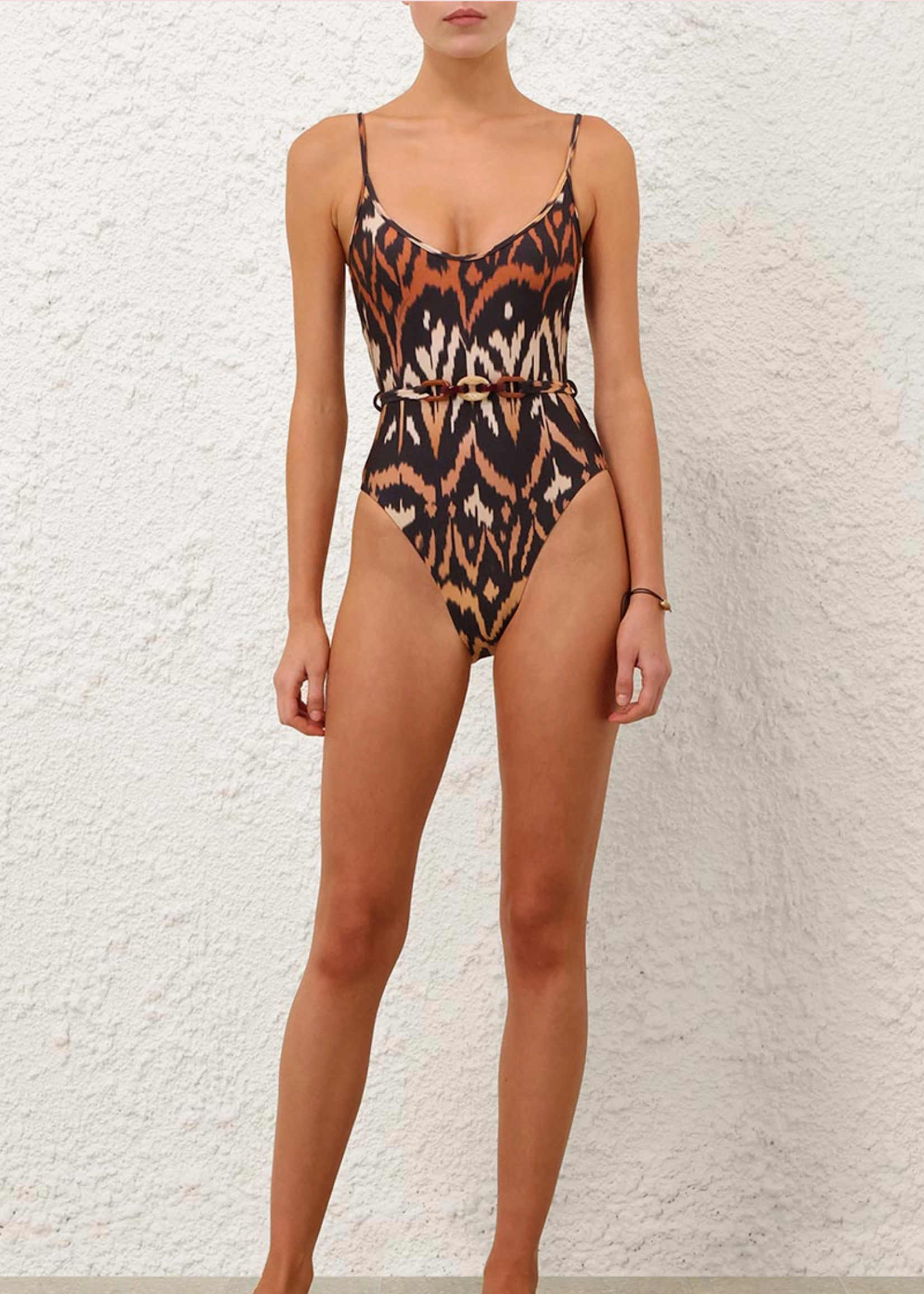Zimmermann Zimmermann Aster Scoop One Piece Charcoal Ikat 1