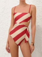 Zimmermann Zimmermann Roselight Tie Bandeau One Piece Raspberry Cream