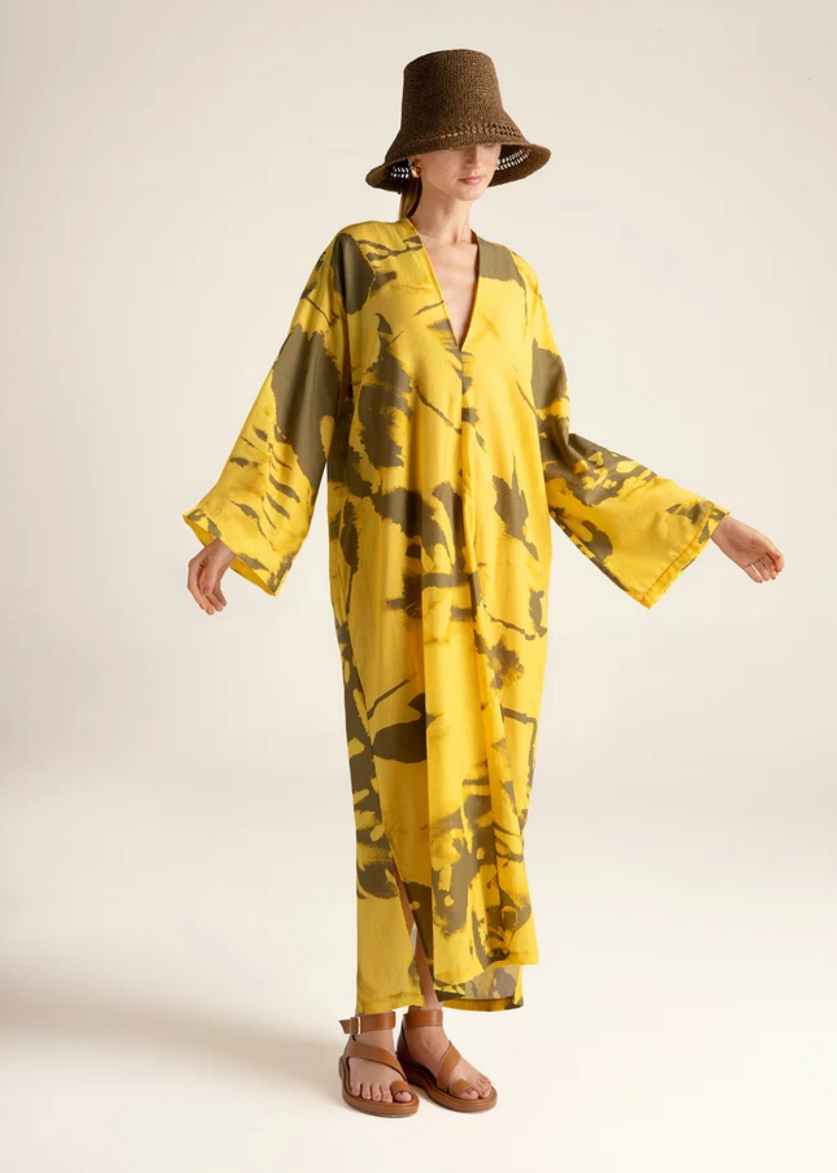 Touche Cover Up Largo Estampado Amarillo XS