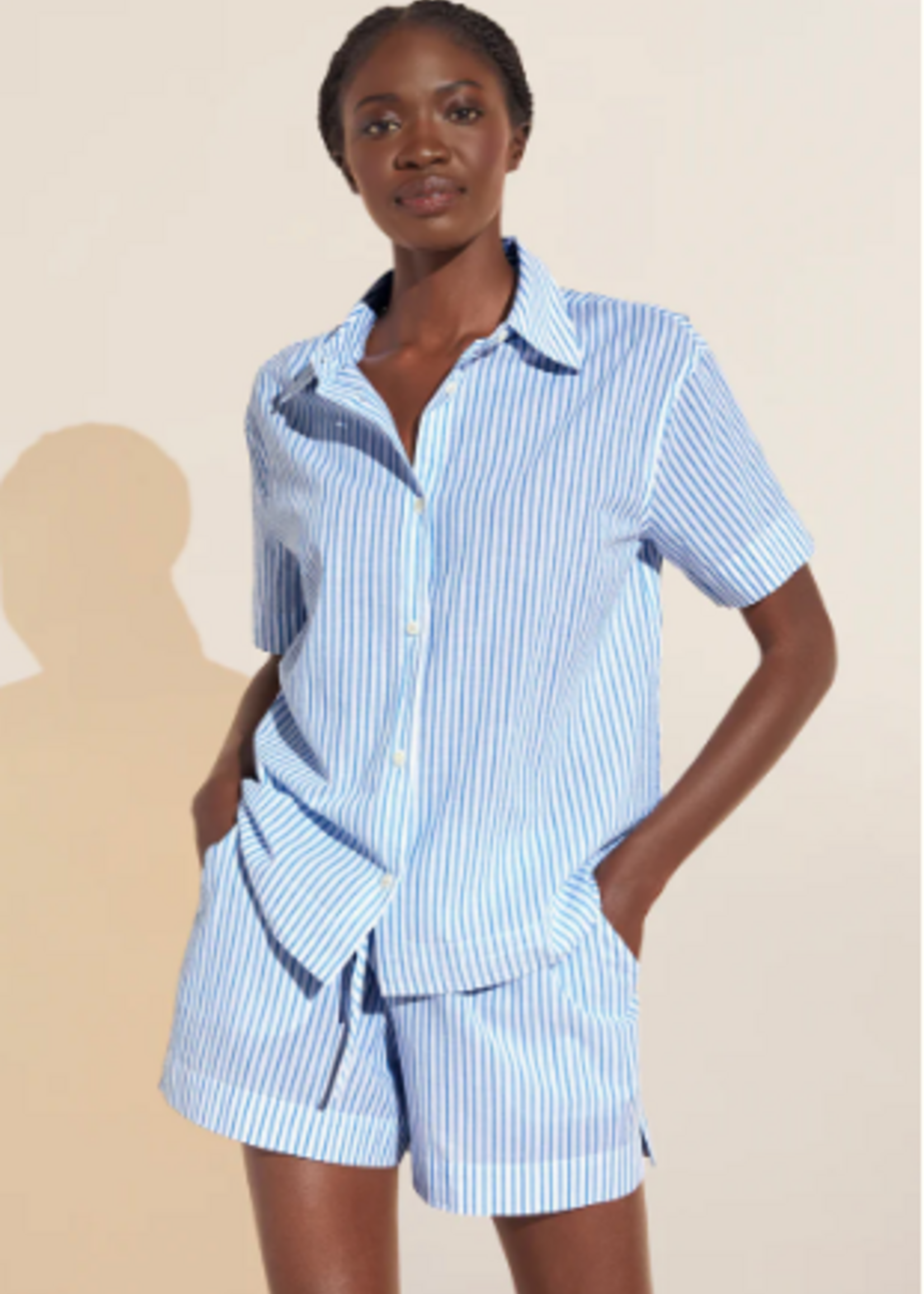 Eberjey  Sandwashed Cotton Short PJ Set L