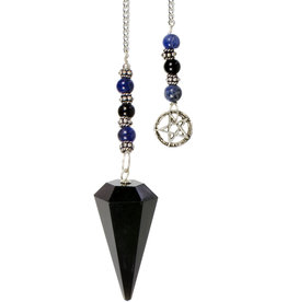 Pendulum - Black Obsidian with Pentacle