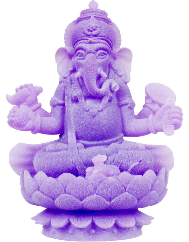 Statue - Sitting Ganesha - Frosted Acrylic Purple Feng Shui
