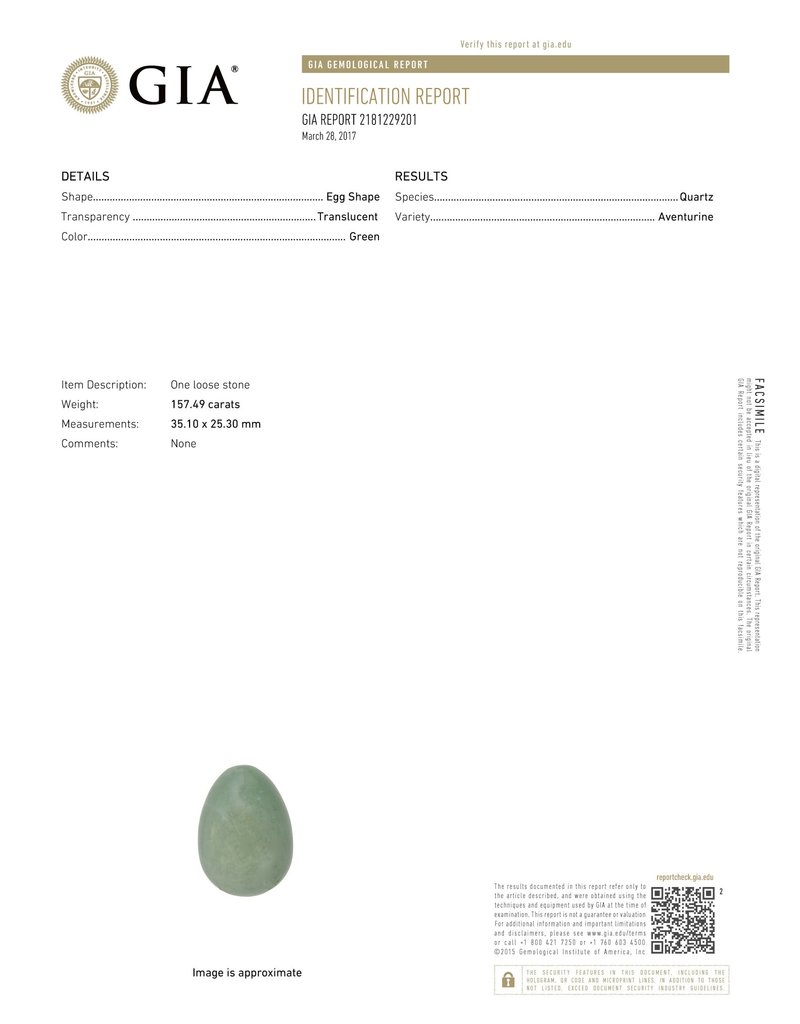 Yoni Egg - Green Aventurine