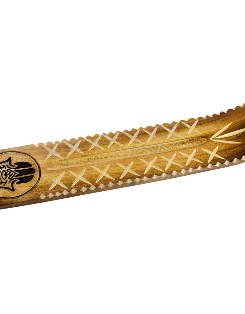 Incense Holder - Wide Engraved Fatima Hand