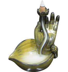 Incense Holder - Ceramic Backflow - Mudra Hand