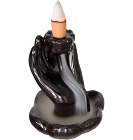 Incense Holder - Ceramic Backflow - Small Mudra Hand