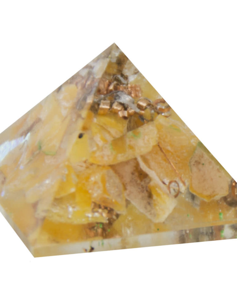 Orgone Pyramid Resin Yellow Ave Solar Plexus Chakra The Open Mind Store